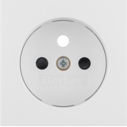s1 plaque centrale pour prise de courant 2p+terre polar blanc