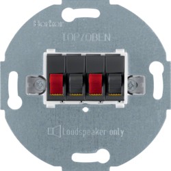 luidsprekerstopcontacten dubbel serie 1930 zwart