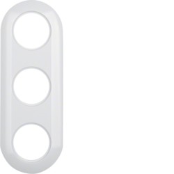 afdekplaat drievoudig serie 1930 wit glanzend