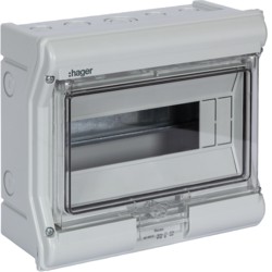 HAGER verdeelkast -waterdicht 1 rij 10 modules HAGER verdeelkast -waterdicht 1 rij 10 modules