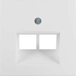 HAGER s1 enjoliveur double pour prise informatique blanc polaire