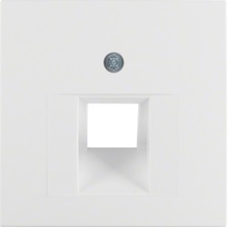 HAGER s1 enjoliveur pour prise informatique simple blanc polaire