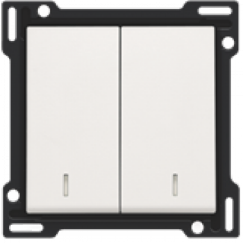 NIKO ORIGINAL niko afwerkingsset met twee toetsen met hun eigen lens white (101)