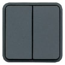 IP 55 hager poussoir va-et-vient double no+nf