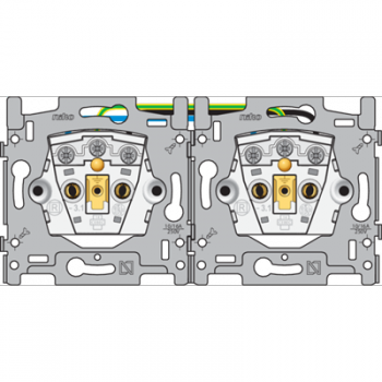 niko stopcontact tweevoudig 2p met aarding inbouwdiepte 21mm schroefklemmen