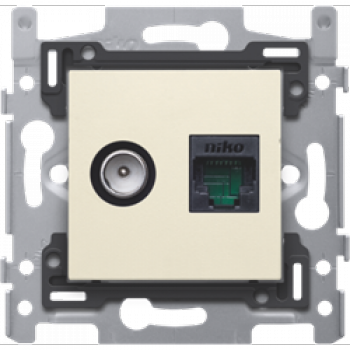 NIKO ORIGINAL niko coax tv-rj45-cat6 utp met centraalplaat NIKO ORIGINAL niko coax tv-rj45-cat6 utp met centraalplaat