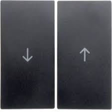 HAGER s1 toets met pijlensymbool voor enkele jaloezie bediening antraciet HAGER s1 toets met pijlensymbool voor enkele jaloezie bediening antraciet