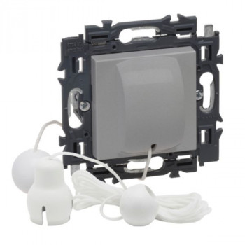 LEGRAND valena drukknop met trekmechanisme 6a 250v (alu)