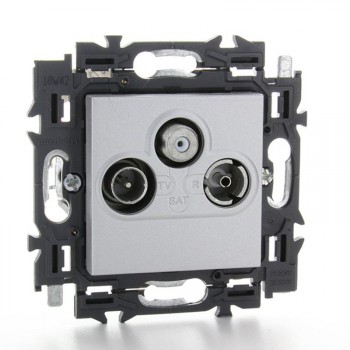 LEGRAND valena tv / radio / sat contactdoos (alu)