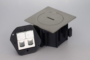 SQUARE arpi vloerstopcontact ip66 2 x rj45 cat 6 utp stainless steel brushed SQUARE arpi vloerstopcontact ip66 2 x rj45 cat 6 utp stainless steel brushed