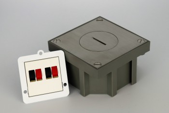 SQUARE arpi vloerstopcontact voor 2 luidsprekers brushed stainless steel SQUARE arpi vloerstopcontact voor 2 luidsprekers brushed stainless steel