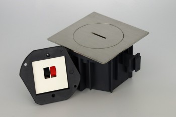 SQUARE arpi prise de raccordement pour 1 haut-parleur ip66 brushed stainless steel SQUARE arpi prise de raccordement pour 1 haut-parleur ip66 brushed stainless steel