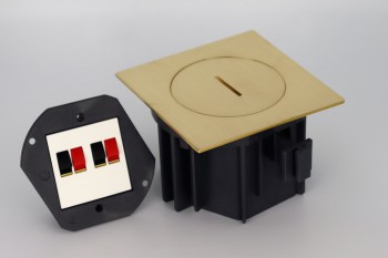 SQUARE arpi prise de contact pour 2 haut-parleurs ip66 brushed brass SQUARE arpi prise de contact pour 2 haut-parleurs ip66 brushed brass