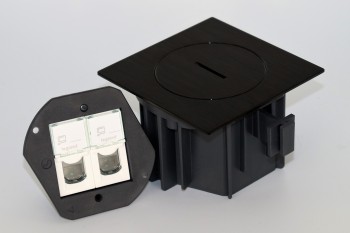 SQUARE arpi vloerstopcontact ip66 2 x rj45 cat 6 utp black stainless steel brushed SQUARE arpi vloerstopcontact ip66 2 x rj45 cat 6 utp black stainless steel brushed