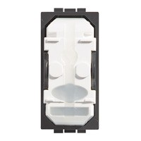 BTICINO living light drukknop 1 p no 10a 250v 1 module zonder centrale plaat BTICINO living light drukknop 1 p no 10a 250v 1 module zonder centrale plaat