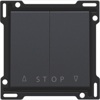 NIKO afwerkingsset  voor tweevoudige rolluikdrukknop 'stop' voor elektronische sturingen antraciet (122)