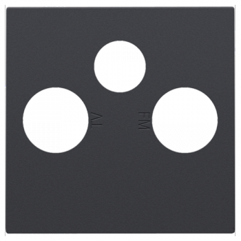 NIKO INTENSE niko afwerkingsset voor 2 enkelvoudige coaxaansluitingen voor tv en fm en een satellietaansluiting antraciet (122)