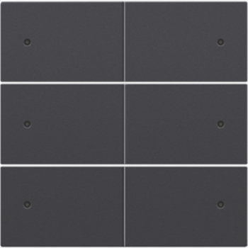 NIKO INTENSE niko afwerkingsset voor 6-voudige potentiaalvrije drukknop 24v met leds antraciet (122)
