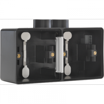 IP 55 tweevoudige doos 1 x twee m20 ingangen zwart IP 55 tweevoudige doos 1 x twee m20 ingangen zwart