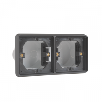 Cadre d'encastrement double horizontal pour deux fonctions