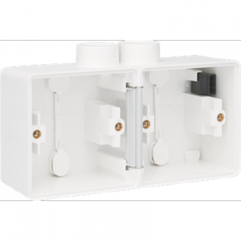 IP 55 tweevoudige doos 1 x twee m20 ingangen wit IP 55 tweevoudige doos 1 x twee m20 ingangen wit