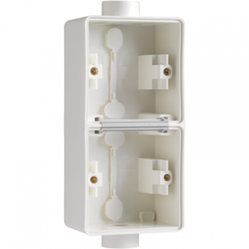 IP 55 tweevoudige doos met 2 x één m20 ingang wit IP 55 tweevoudige doos met 2 x één m20 ingang wit