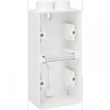 IP 55 tweevoudige doos met 1 x twee m20 ingangen wit IP 55 tweevoudige doos met 1 x twee m20 ingangen wit