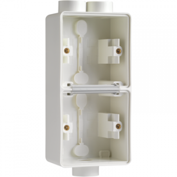 IP 55 tweevoudige doos met 1 x twee m20 ingangen en 1 x één ingang m20 wit IP 55 tweevoudige doos met 1 x twee m20 ingangen en 1 x één ingang m20 wit