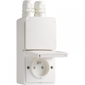 IP 55 niko boîtier 2 prises 2p+t +2xm20 vertical IP 55 niko boîtier 2 prises 2p+t +2xm20 vertical