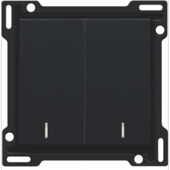 niko afwerkingsset met twee toetsen met hun eigen lens matt black (161)