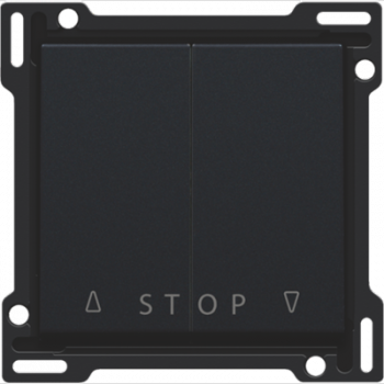 NIKO afwerkingsset voor tweevoudige rolluikdrukknop 'stop' voor elektronische sturingen matt black (161)