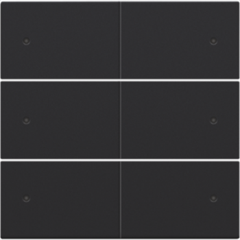 niko afwerkingsset voor 6-voudige potentiaalvrije drukknop 24v met leds matt black (161)