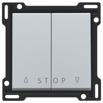 NIKO afwerkingsset  voor tweevoudige rolluikdrukknop 'stop' voor elektronische sturingen sterling coated (121)