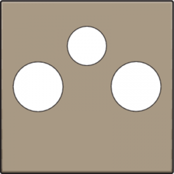 niko afwerkingsset voor 2 enkelvoudige coaxaansluitingen voor tv en fm en een satellietaansluiting bronze coated (134)
