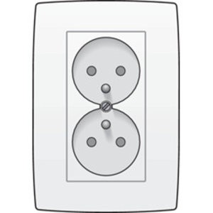 NIKO ORIGINAL NIKO Prise double 2P+T (pour boîte d'encastrement simple) NIKO ORIGINAL NIKO Prise double 2P+T (pour boîte d'encastrement simple)