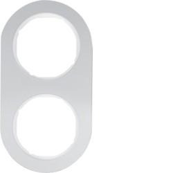 R.Classic berker afdekplaat 2-voudig serie r.classic aluminium/polarwit R.Classic berker afdekplaat 2-voudig serie r.classic aluminium/polarwit