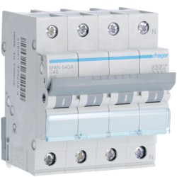 HAGER disjoncteur 3p+n 40a 3ka c HAGER disjoncteur 3p+n 40a 3ka c