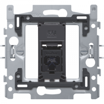 niko 1 connexion RJ45 UTP Cat 6A prêt pour l'alimentation PoE++ ,plat, fixation par griffes