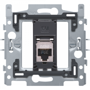 niko 1 rj45 aansluiting stp cat 6a klaar voor poe++ ,vlak, klauwbevestiging vlak