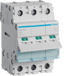 HAGER interrupteur modulaire 3 pôles 40a 230v HAGER interrupteur modulaire 3 pôles 40a 230v
