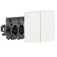 LEGRAND oteo double poussoir 6a 250v 2 contacts no LEGRAND oteo double poussoir 6a 250v 2 contacts no