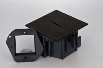 SQUARE arpi inbouwdoos ip66 zonder functionaliteit afwerking gunpowder black stainless steel brushed