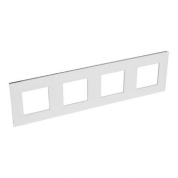 LEGRAND valena plaque de finition blanc-chrome quadruple hor.vert. 71mm LEGRAND valena plaque de finition blanc-chrome quadruple hor.vert. 71mm