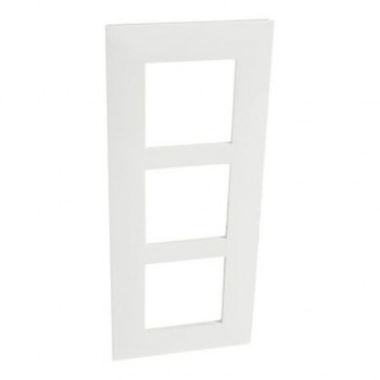 LEGRAND valena afdekplaat wit chroom drievoudig verticaal 57mm