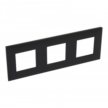 LEGRAND valena afdekplaat zwart chroom donker drievoudig hor.vert.71mm