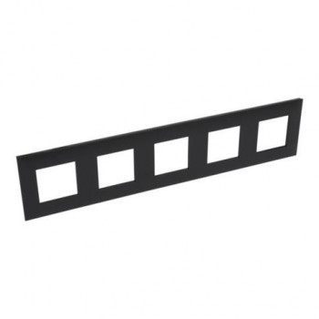 LEGRAND valena afdekplaat zwart chroom donker vijfvoudig hor.vert.71mm
