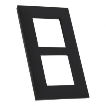 LEGRAND valena afdekplaat zwart chroom donker tweevoudig verticaal 57mm