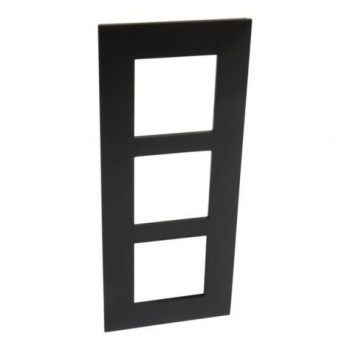 LEGRAND valena plaque de finition noir chrome foncé triple vertical 57mm