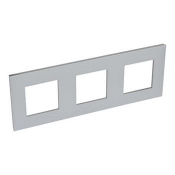 LEGRAND valena plaque de finition alu-chrome triple hor.vert. 71mm LEGRAND valena plaque de finition alu-chrome triple hor.vert. 71mm