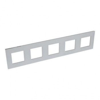 LEGRAND valena afdekplaat alu-chroom vijfvoudig hor.vert.71mm LEGRAND valena afdekplaat alu-chroom vijfvoudig hor.vert.71mm